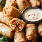 Golden Southwest Egg Rolls with chicken, corn, and black beans filling