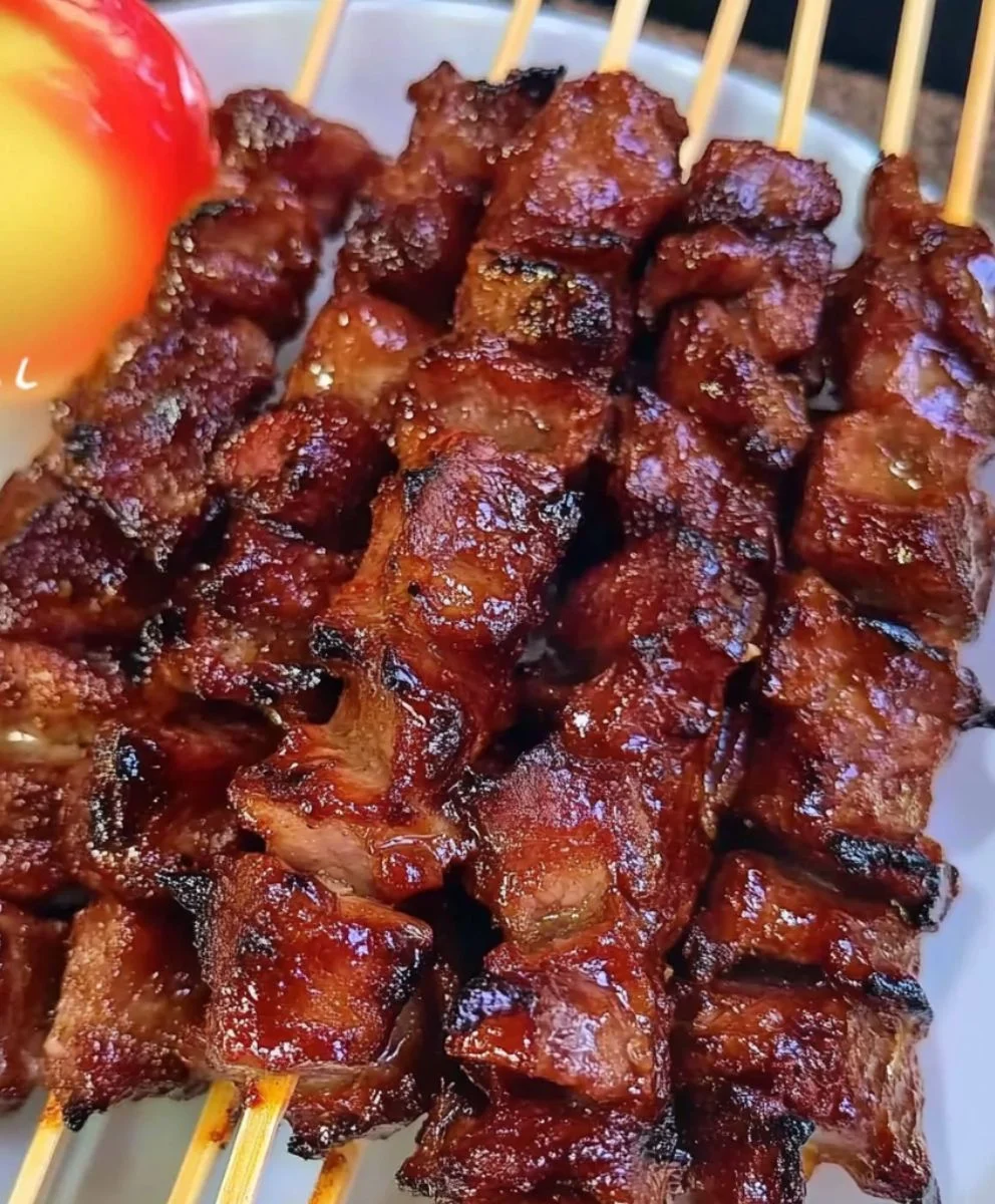 Juicy Filipino-style barbecue skewers grilled to perfection with a caramelized glaze.