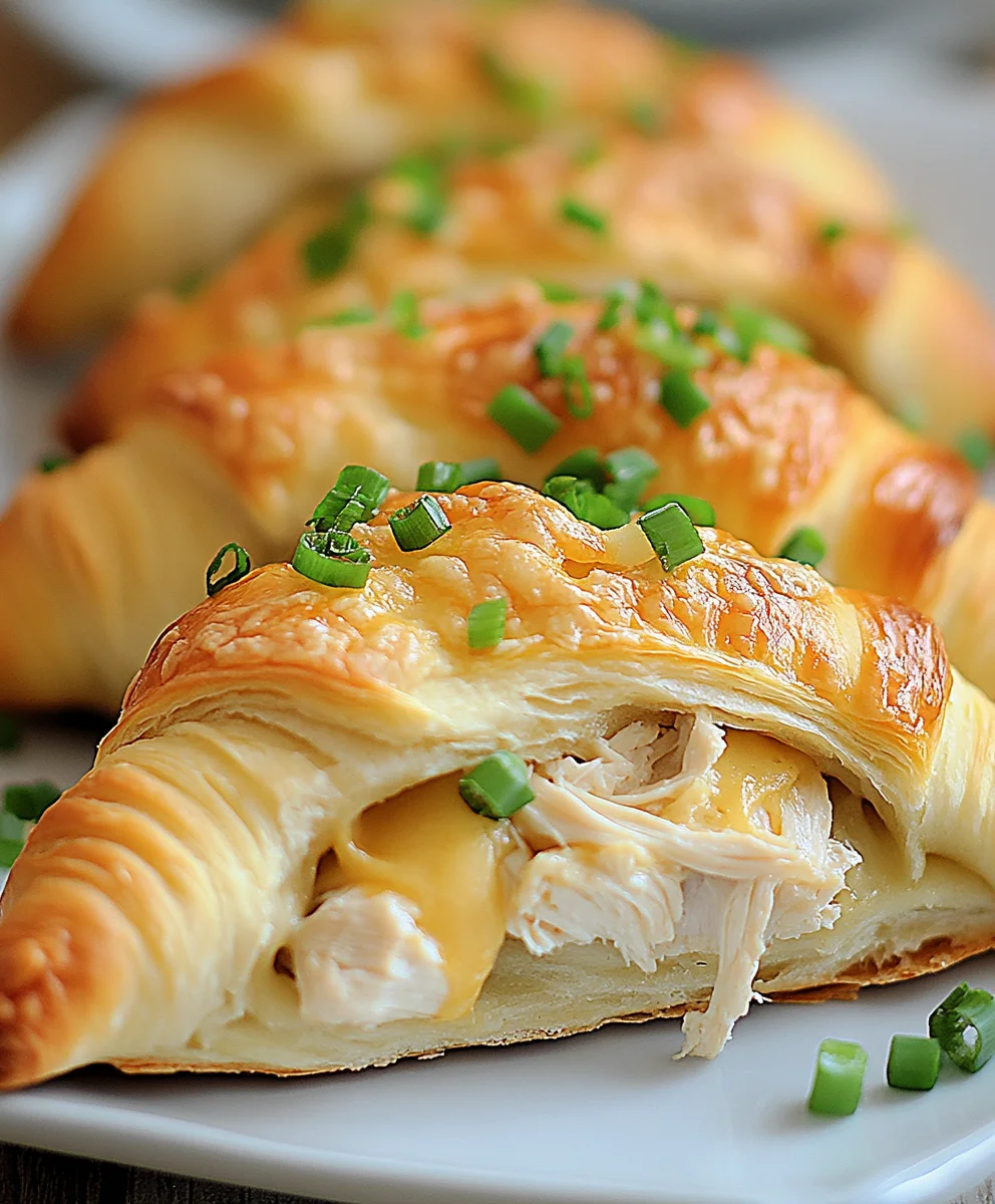 Golden Crescent Rolls filled with creamy chicken and cheese