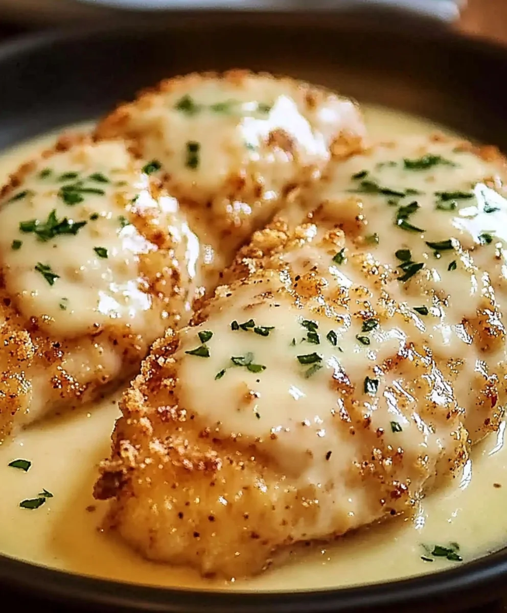 Parmesan crusted chicken breasts in a creamy garlic cheese sauce, inspired by Longhorn Steakhouse’s signature dish.