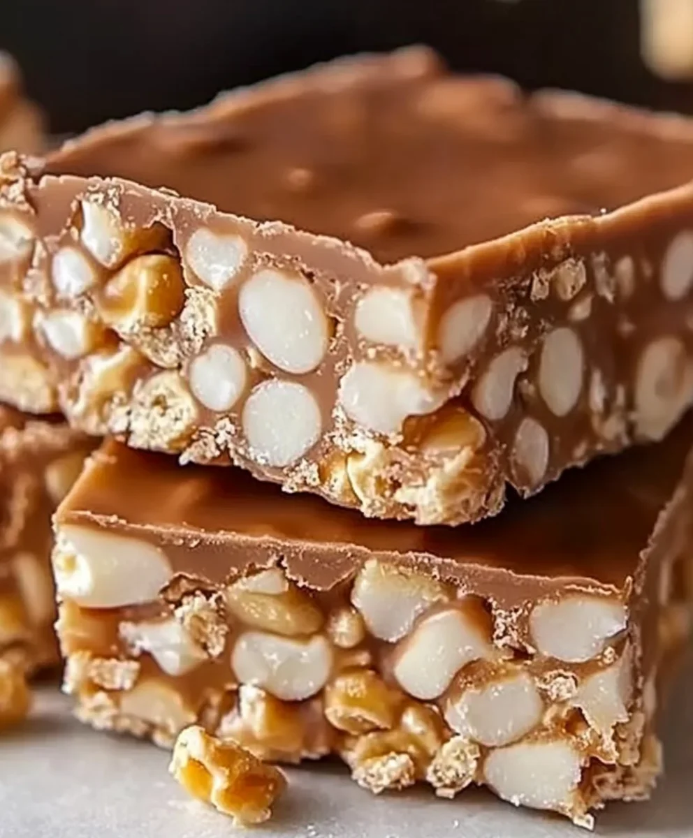 Chilled 3-Ingredient Crunch Bars ready to serve