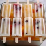 4-Ingredient Fruit & Yogurt Popsicles with strawberries