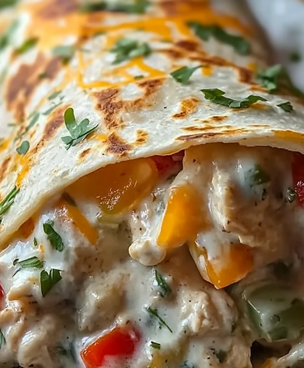 Delicious Chicken Bell Pepper Ranch Burritos ready to serve