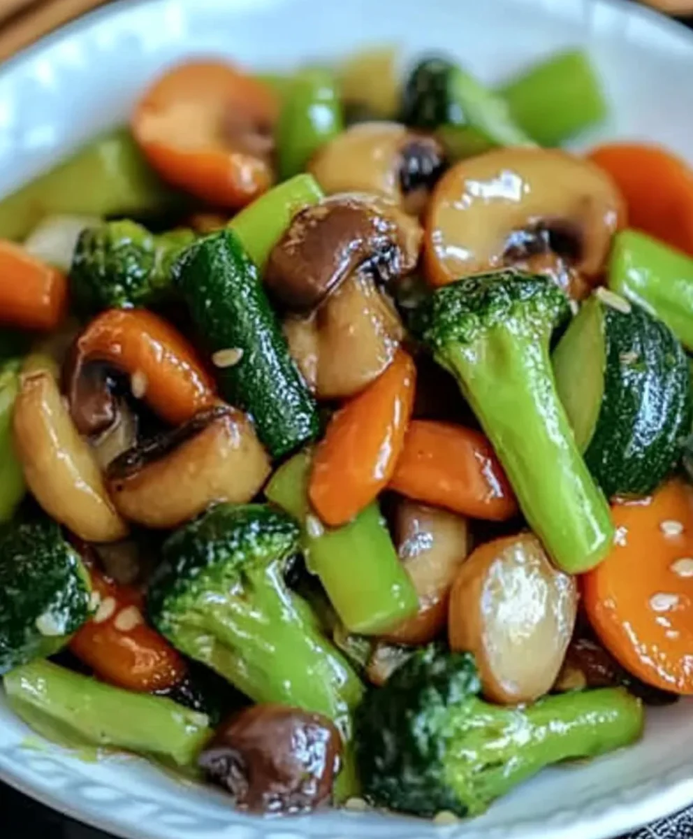 Garlic Butter Stir Fried Vegetables with Broccoli and Mushrooms