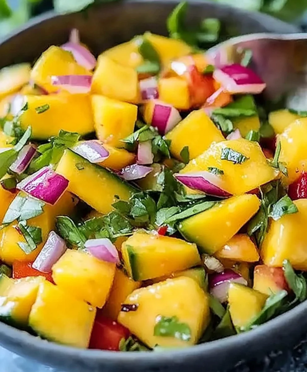 Refreshing Mango Salad Recipe with Lime Dressing and Cucumber