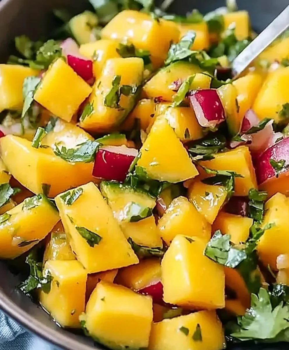 Tropical Mango Salad Recipe with Fresh Lime Dressing