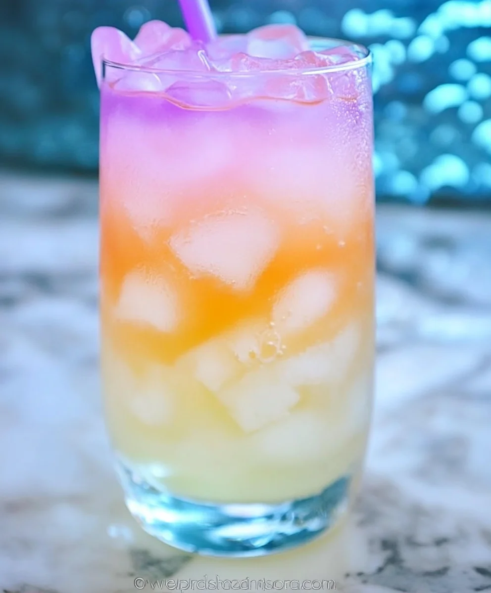 Mermaid Water Mocktail with Tropical Pineapple Juice