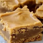 Freshly baked Peanut Butter Lunch Lady Cookie Bars with frosting