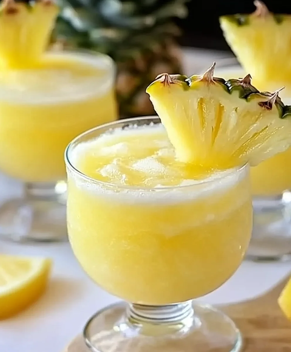 Tropical Pineapple Lemon Drop with fresh pineapple and lemon slices