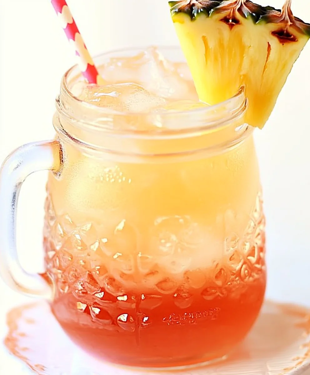 Tropical Sparkling Pineapple Mocktail with Grenadine