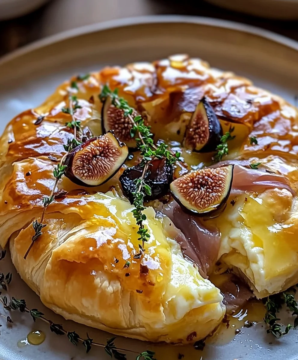 Preparation of Baked Brie with Figs in Puff Pastry