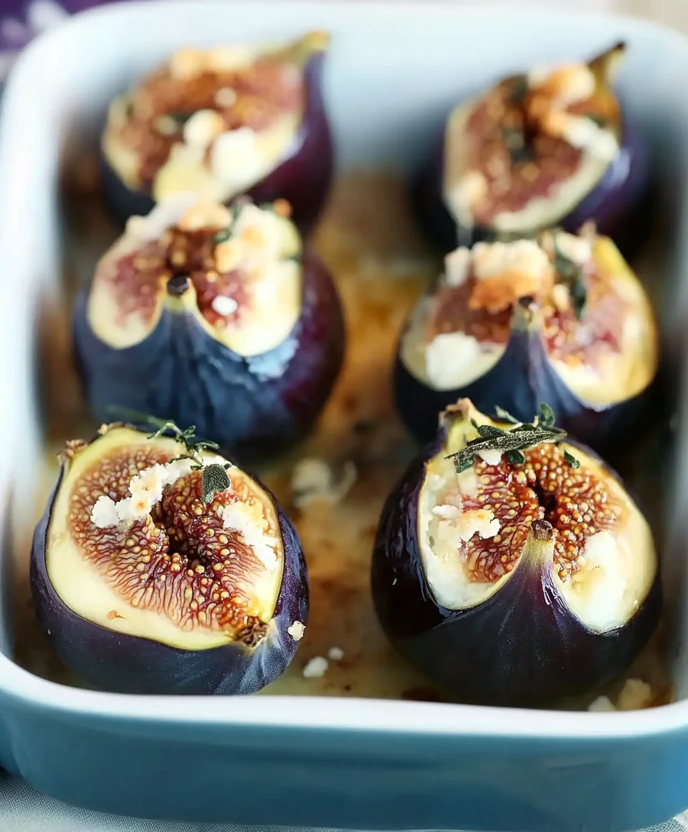 Baked Figs with Goat Cheese, walnuts, and honey