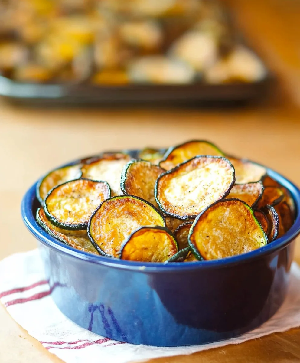 Crispy zucchini chips made in the oven