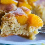 Delicious Brown Sugar Peach Cake with Fresh Fruit Slices