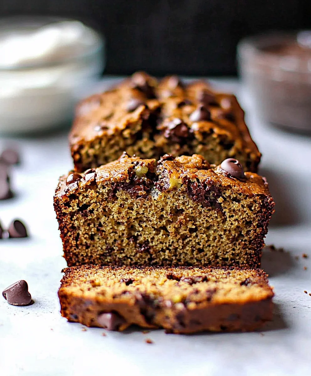Chocolate chip zucchini bread recipe with grated zucchini and chocolate chips