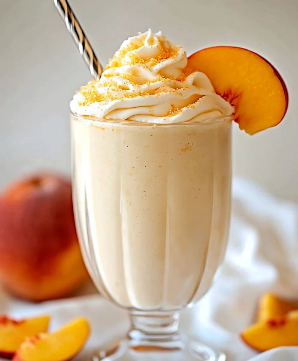 Imitation Chick Fil A Peach Milkshake Recipe with Whipped Cream Topping