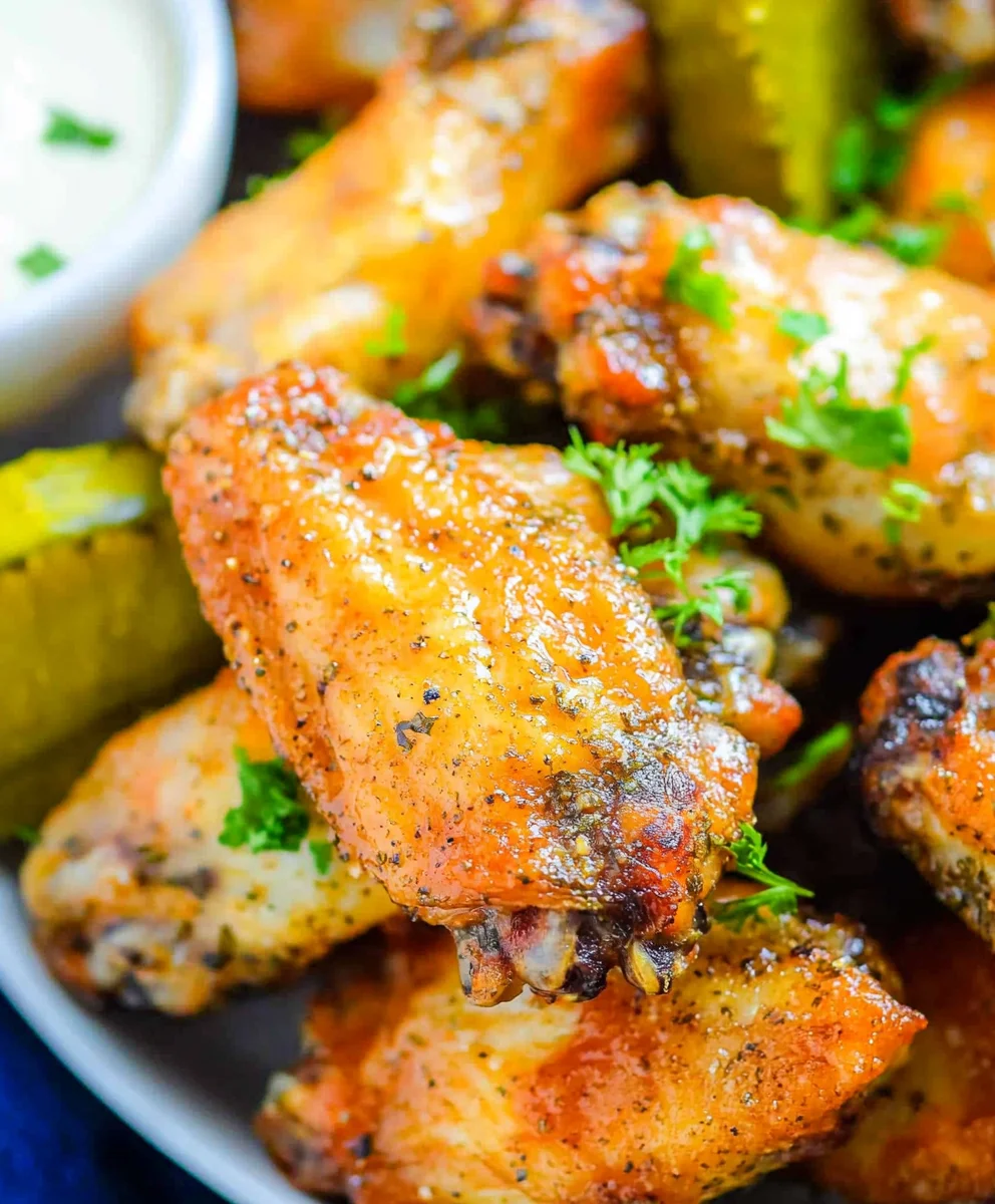 Crispy Wings Brined in Dill Pickle Juice