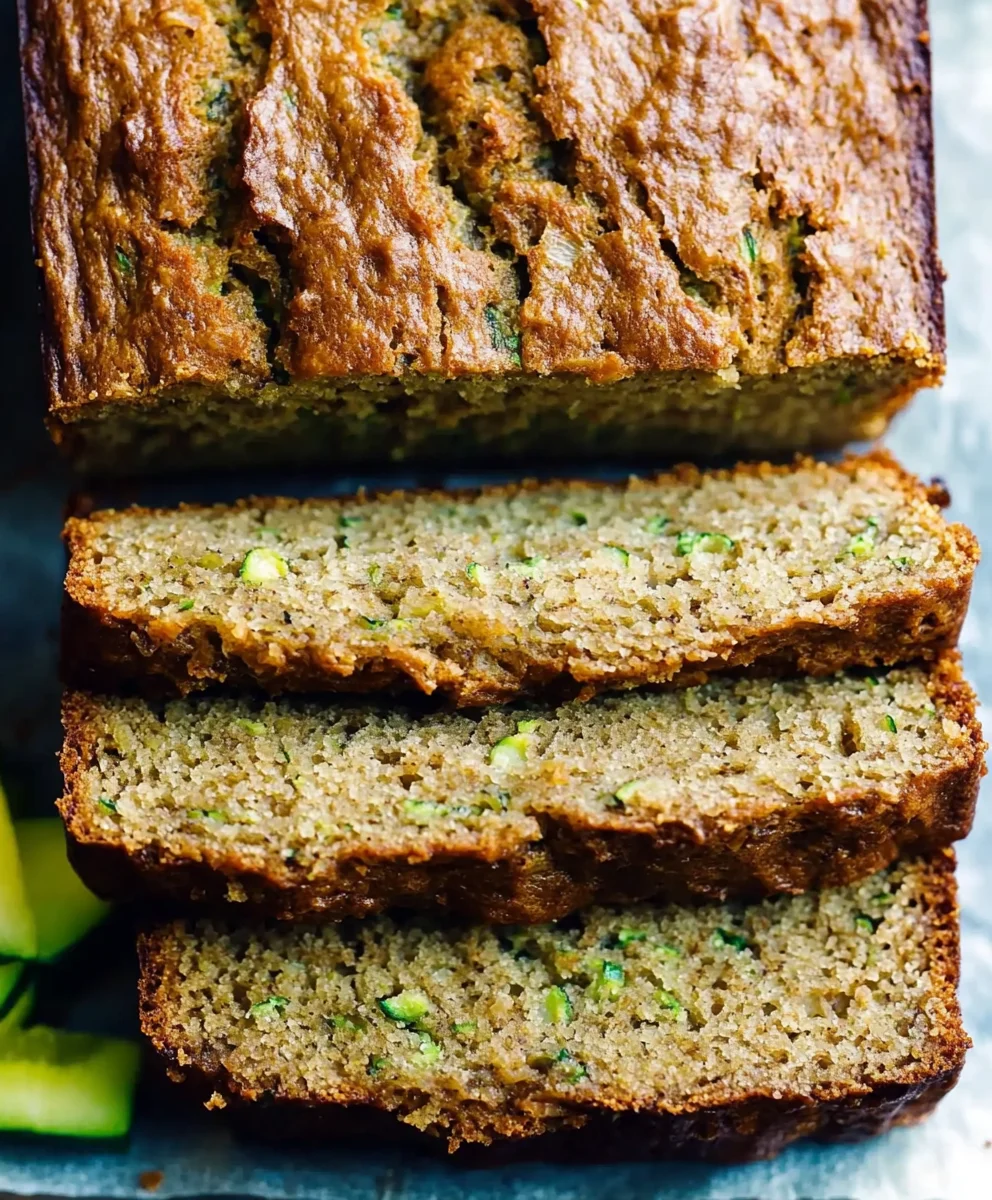 Healthy zucchini bread made with whole wheat flour and applesauce