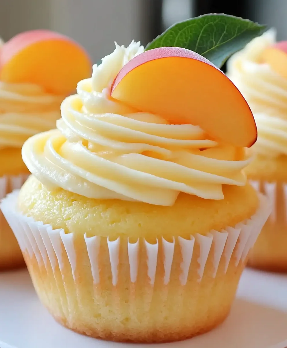 Delicious Honey Peach Cream Cheese Cupcakes with Fresh Peaches