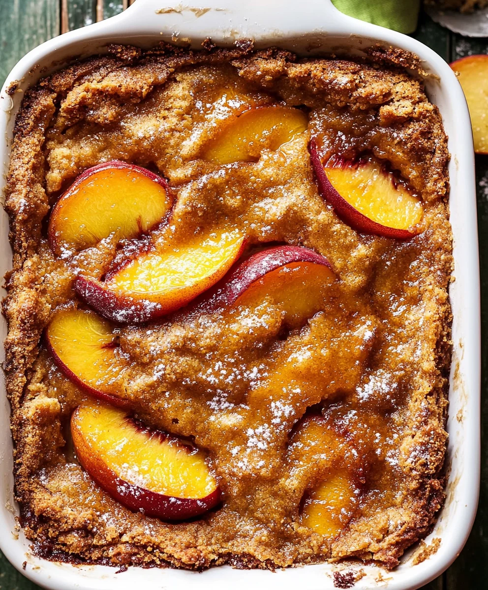 Brown Sugar Peach Cobbler with a Golden Crust