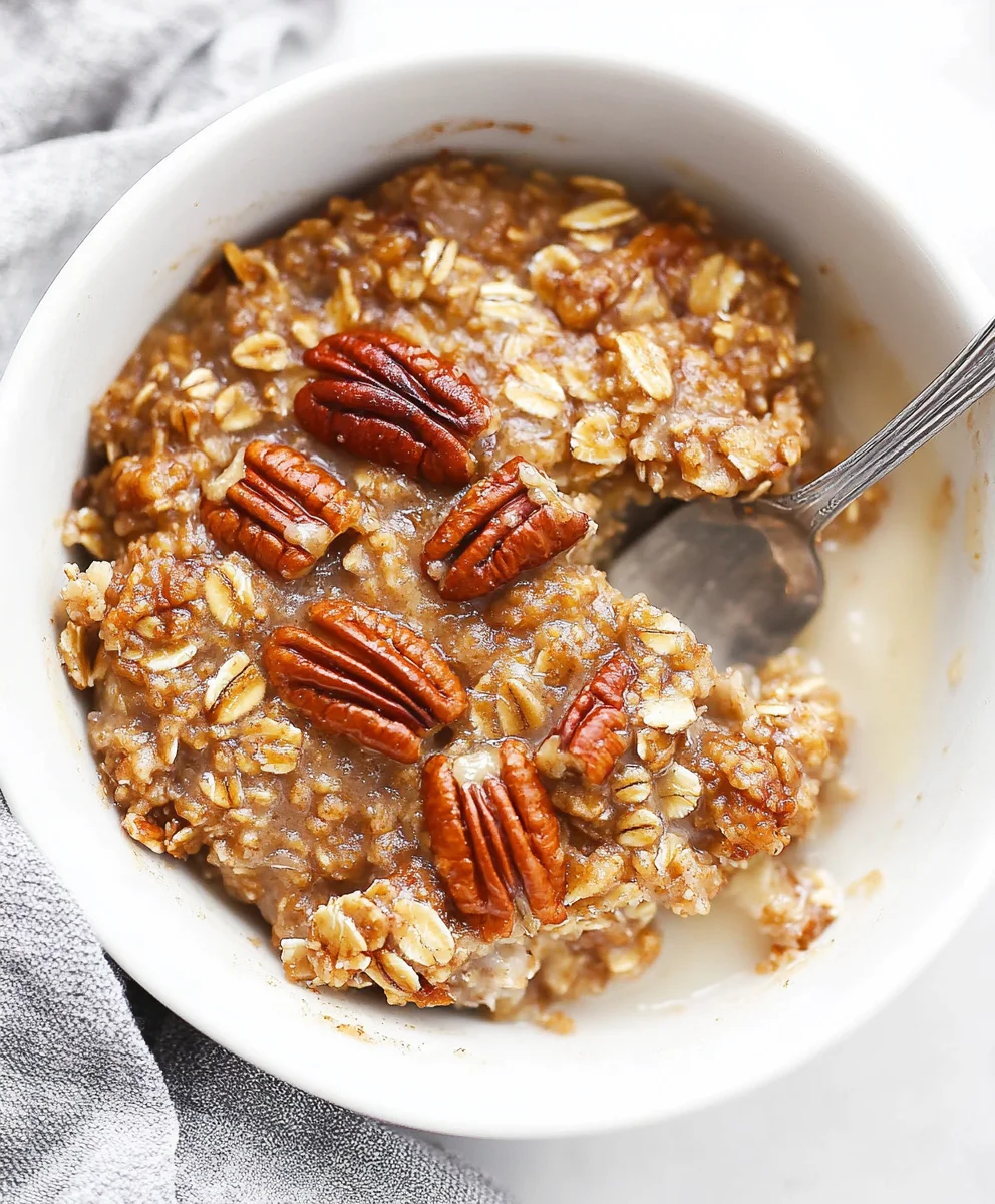 Pecan Pie Baked Oatmeal with Crunchy Pecans