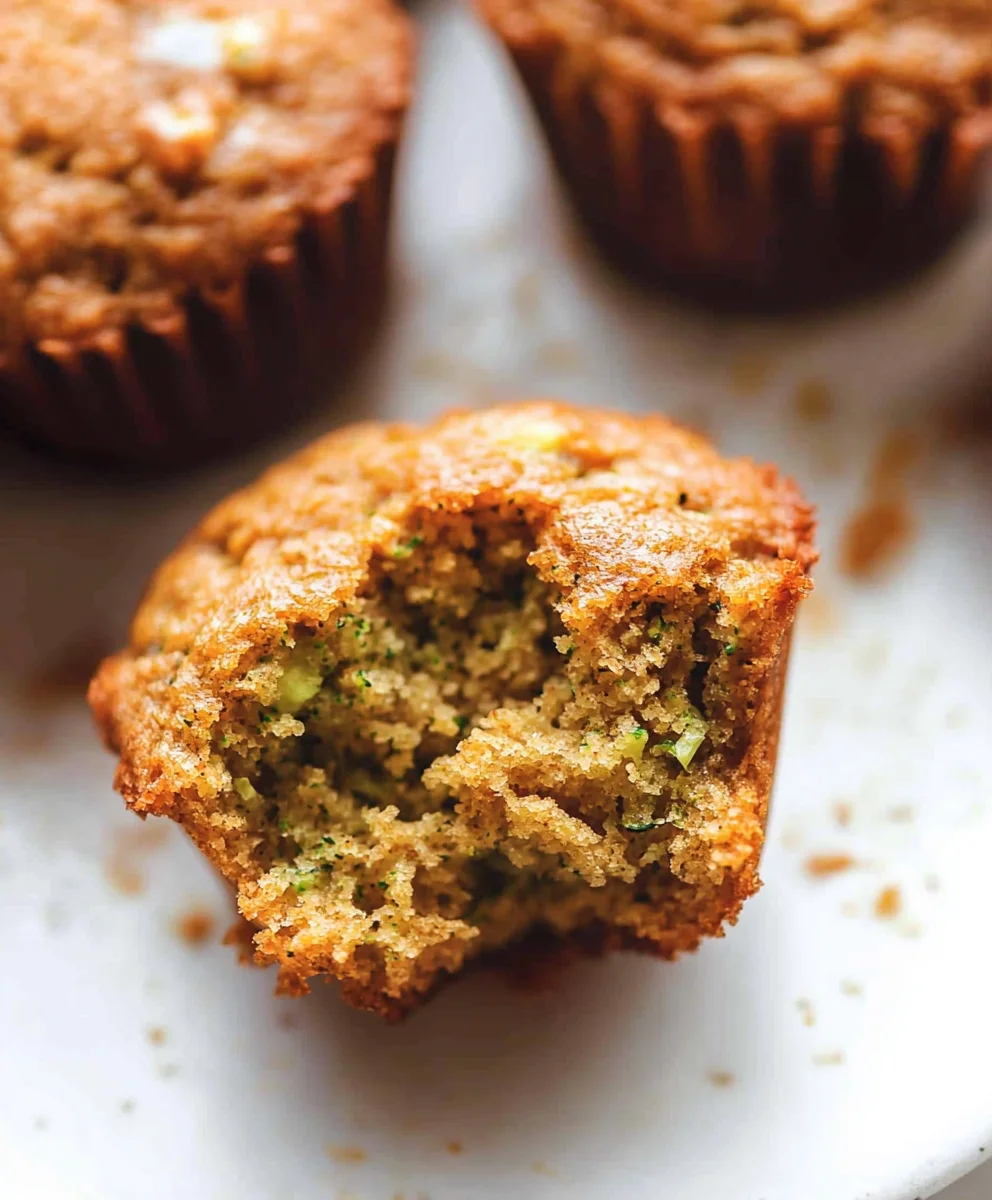 Freshly baked zucchini bread muffins cooling on a rack