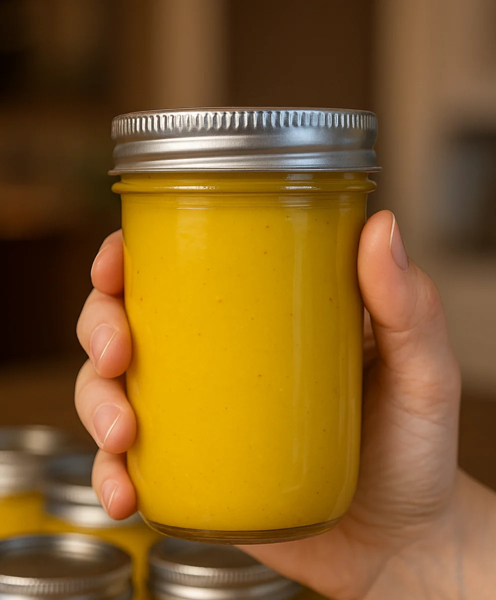 Finished Banana Pepper Honey Mustard Canning Jars