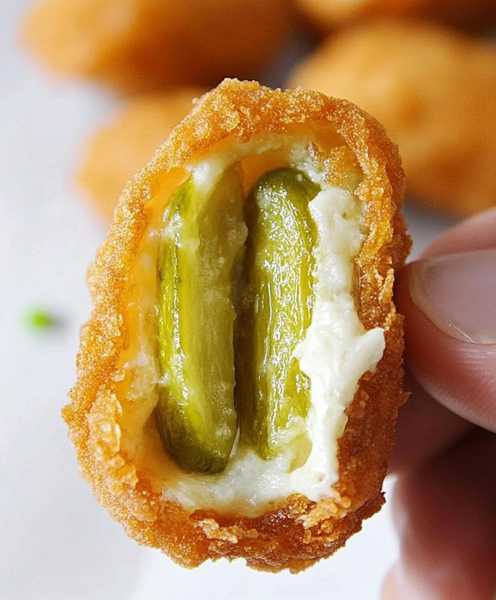 Golden Fried Stuffed Pickles with Beer Batter