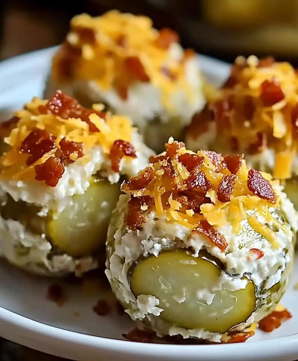 Pickle Cheese Balls Fiesta Pickle Cheese Balls with creamy cheddar and crunchy bacon bits
