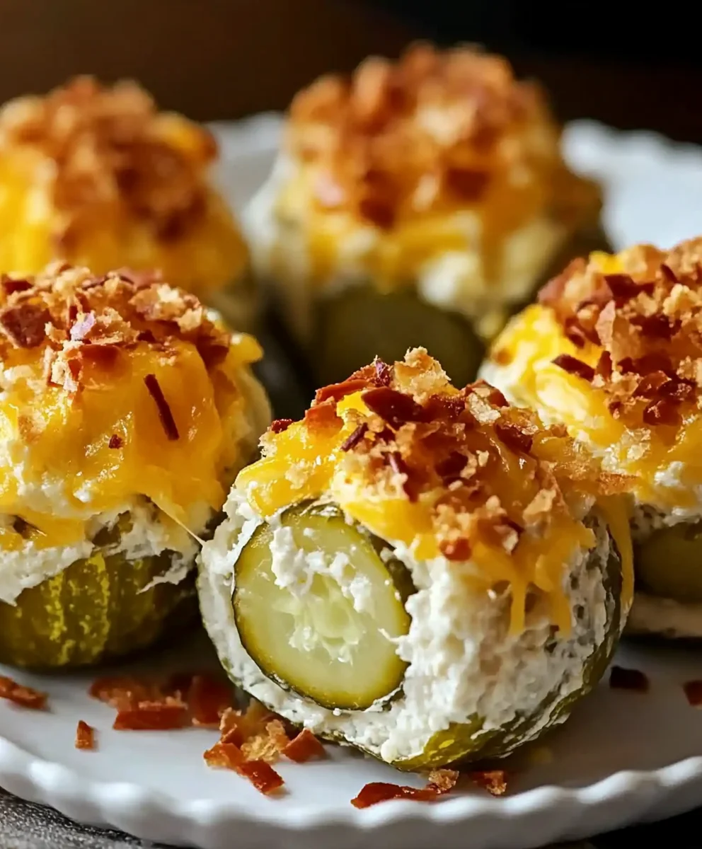 Ultimate Cheddar Stuffed Pickles Stuffed Pickles with Cream Cheese and Cheddar Explosion