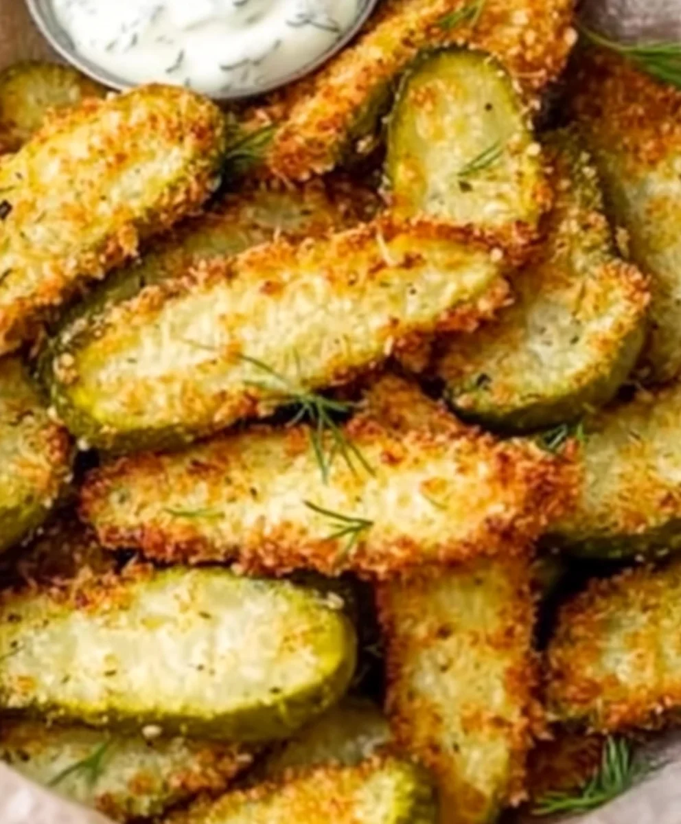 Crispy Air Fryer Dill Pickles with Panko Coating