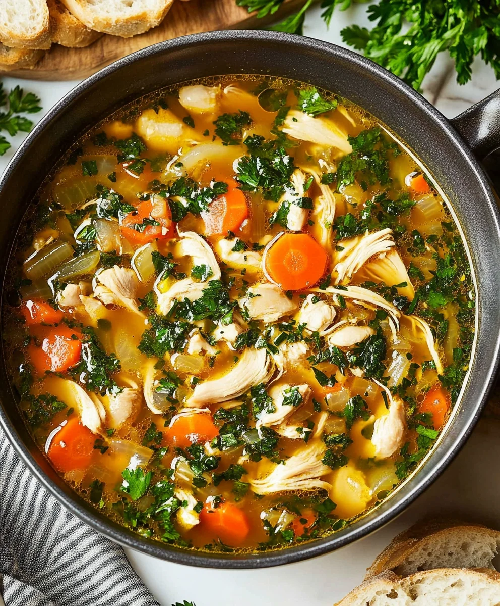 Homemade detox chicken soup slow cooker method