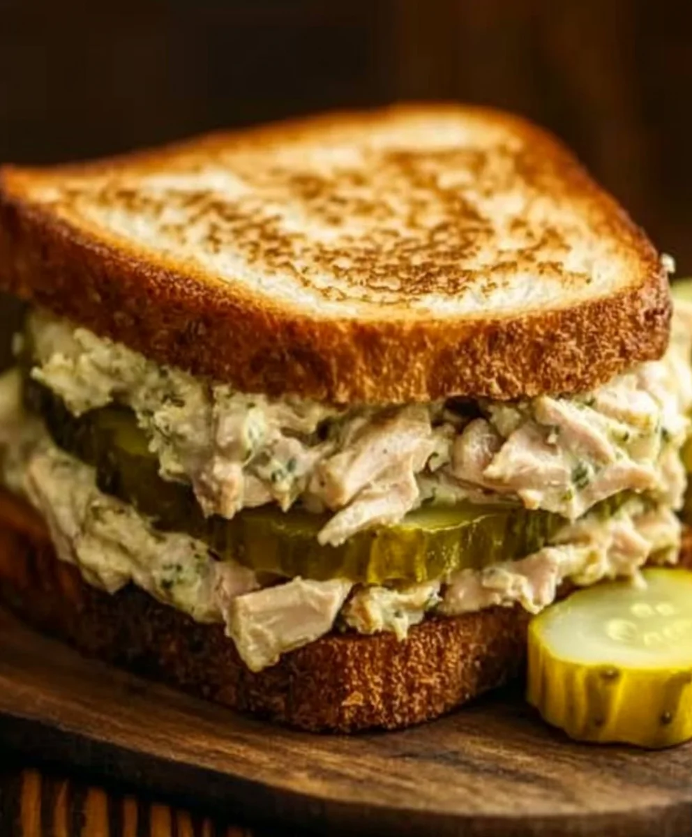 Dill Pickle Tuna Melts with Golden Cheese