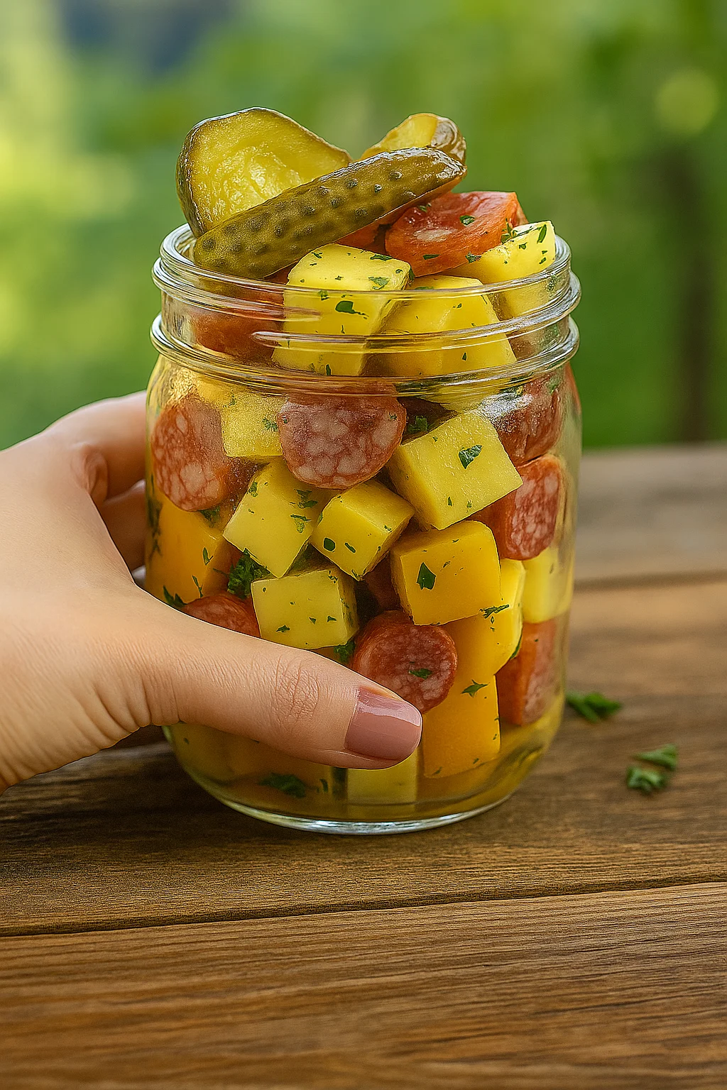 Quick Marinated Cheese and Pickles Platter