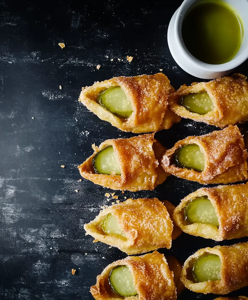 Crispy Fried Cheesy Pickles Delight Crispy fried cheesy pickles with ranch dip