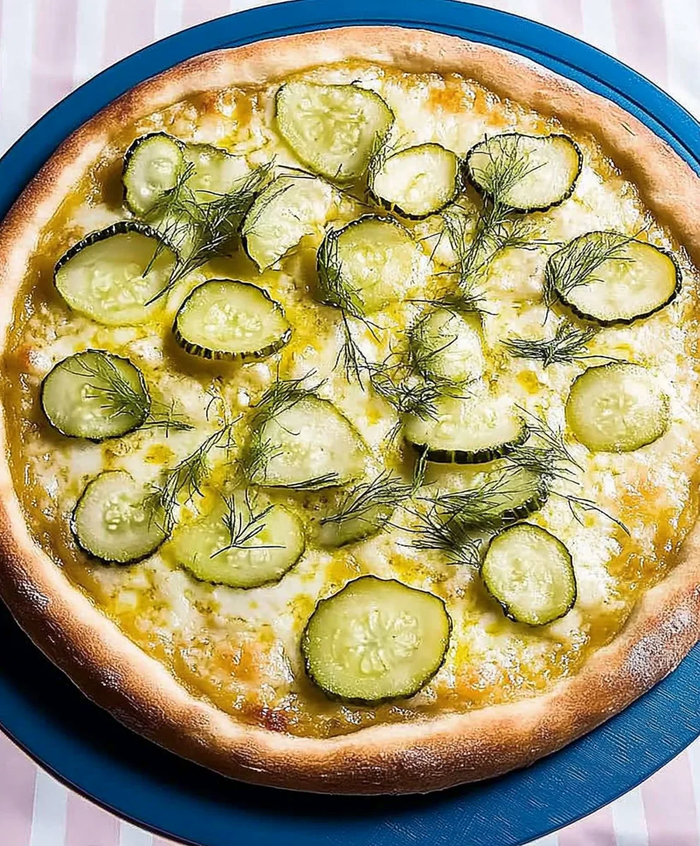 Ingredients for Dill Pickle Pizza Delight Close-up of Garlic Lovers Dill Pickle Pizza Ingredients