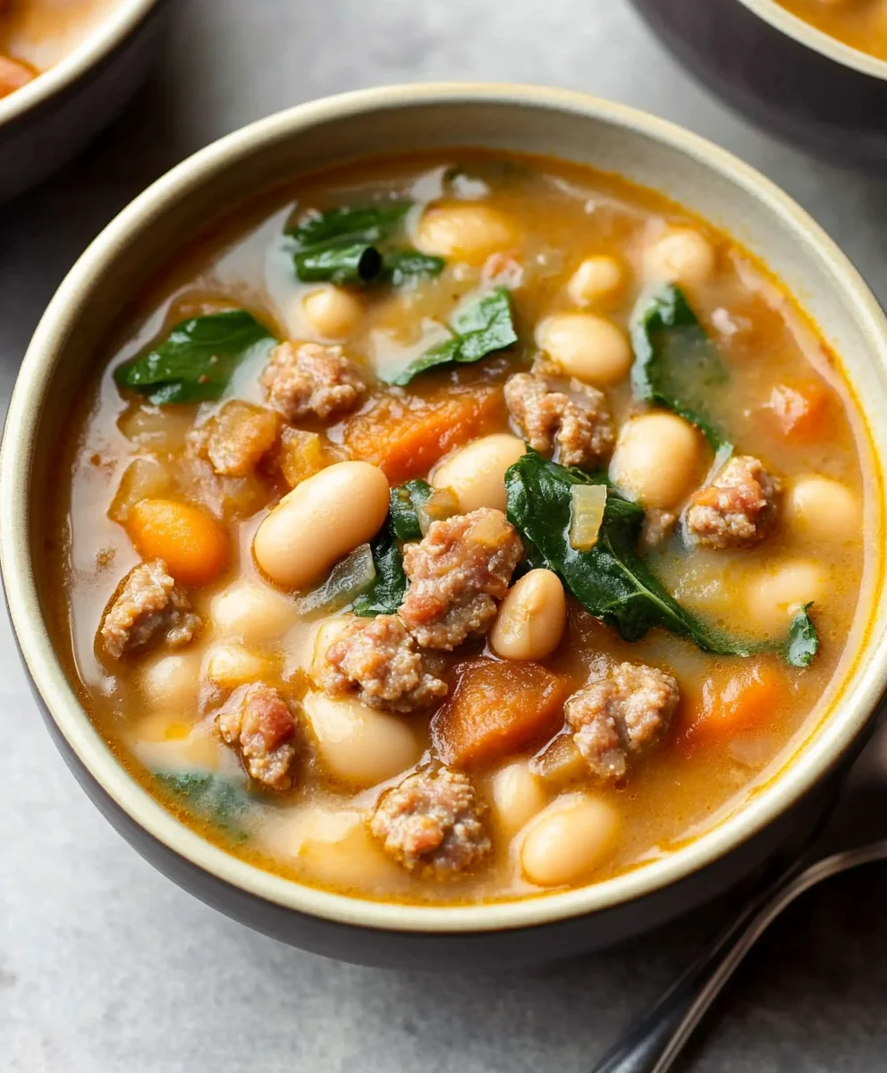 Vegetable orzo soup with fresh ingredients