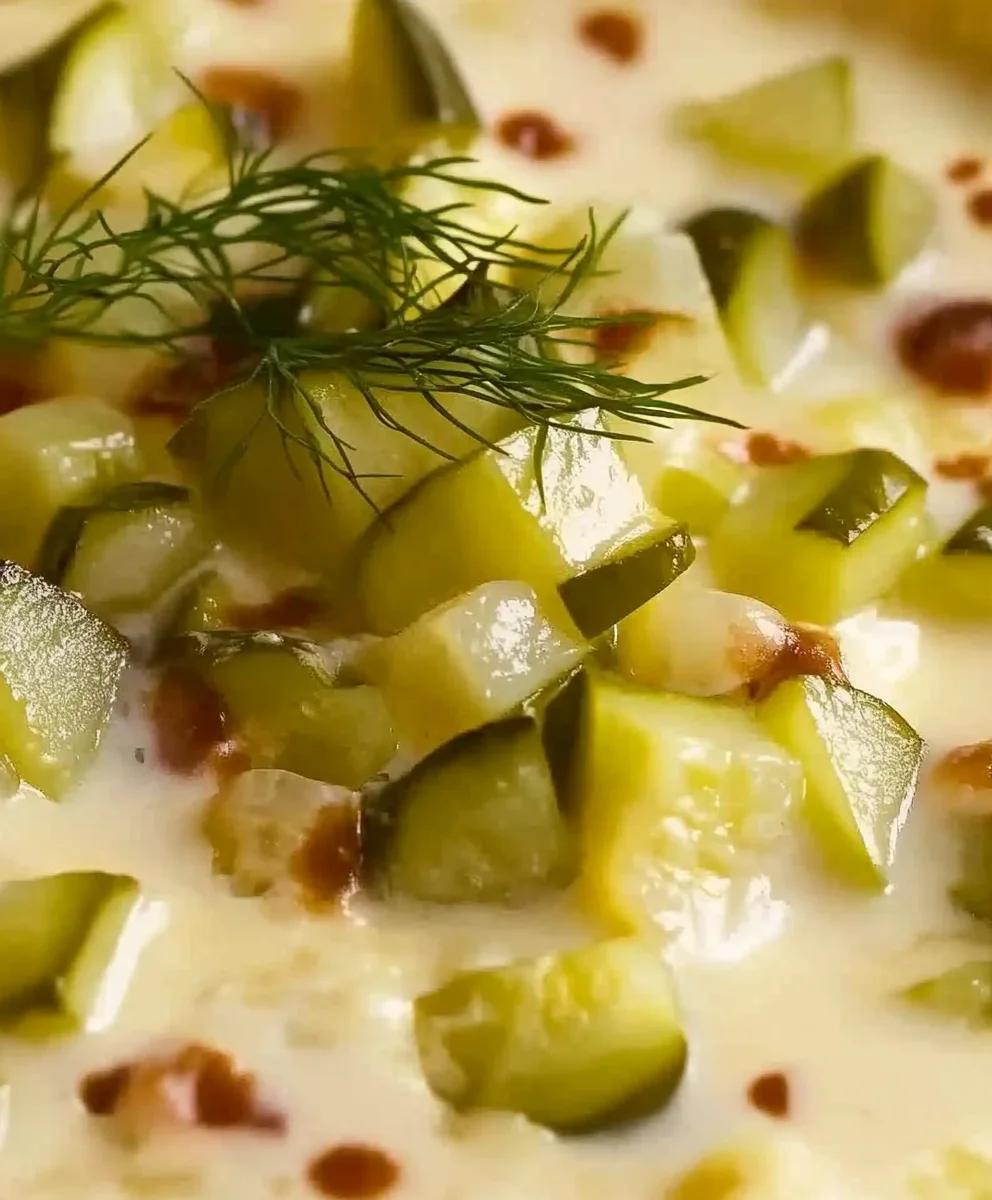 No-Bake Pickle Cheesecake with Fresh Pickle Garnish