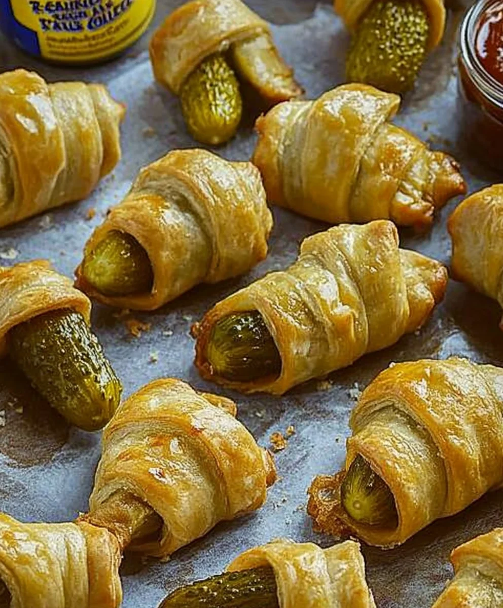 Savory Pickles in a Blanket Recipe Delicious Pickles in a Blanket served as finger food appetizers