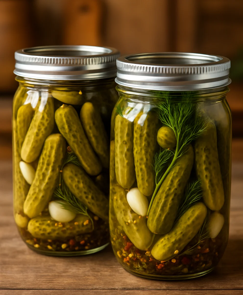 Crispy Homemade Dill Pickles The Best Dill Pickles in a glass jar with fresh dill