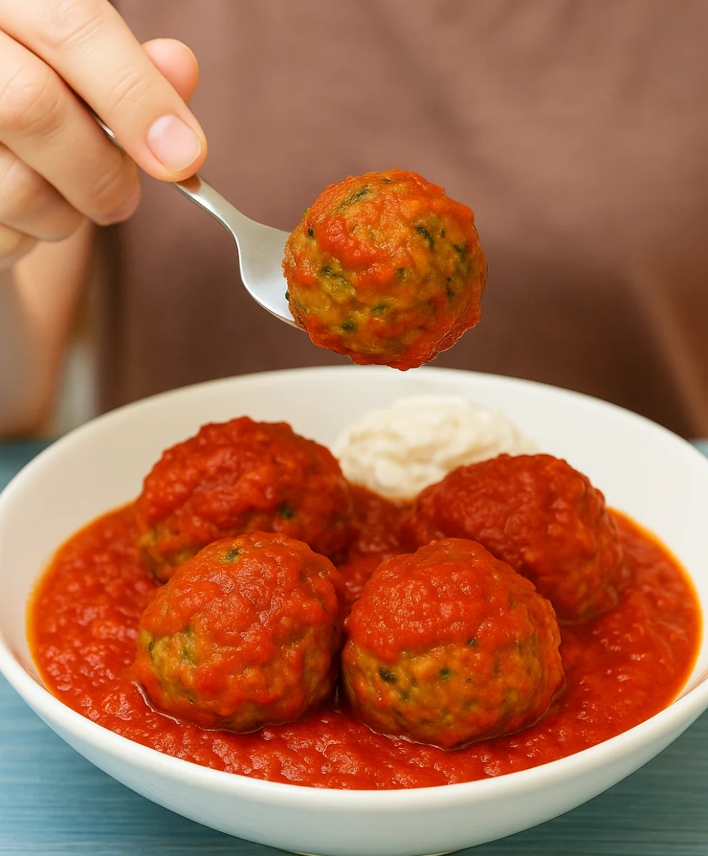 Oven-Baked Zucchini Meatballs on Baking Sheet