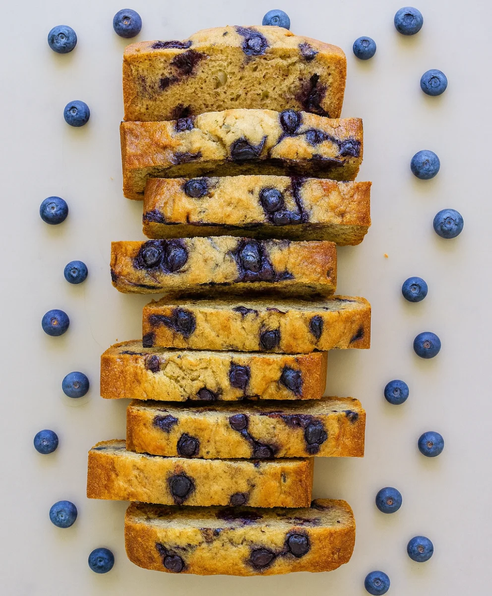 Moist Blueberry Banana Zucchini Bread Loaf