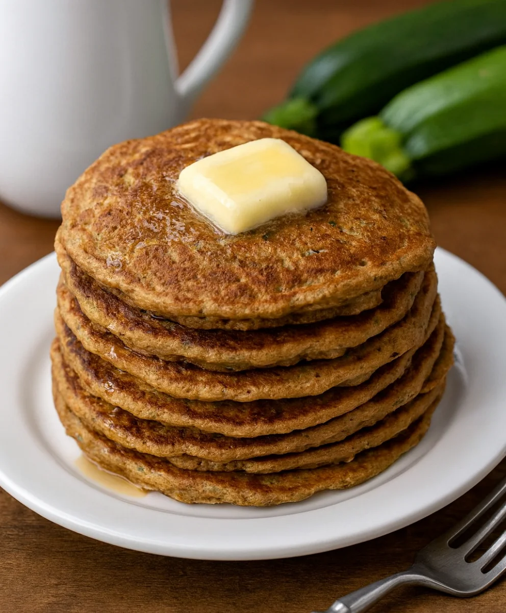 Light and Soft Zucchini Pancakes on a Plate