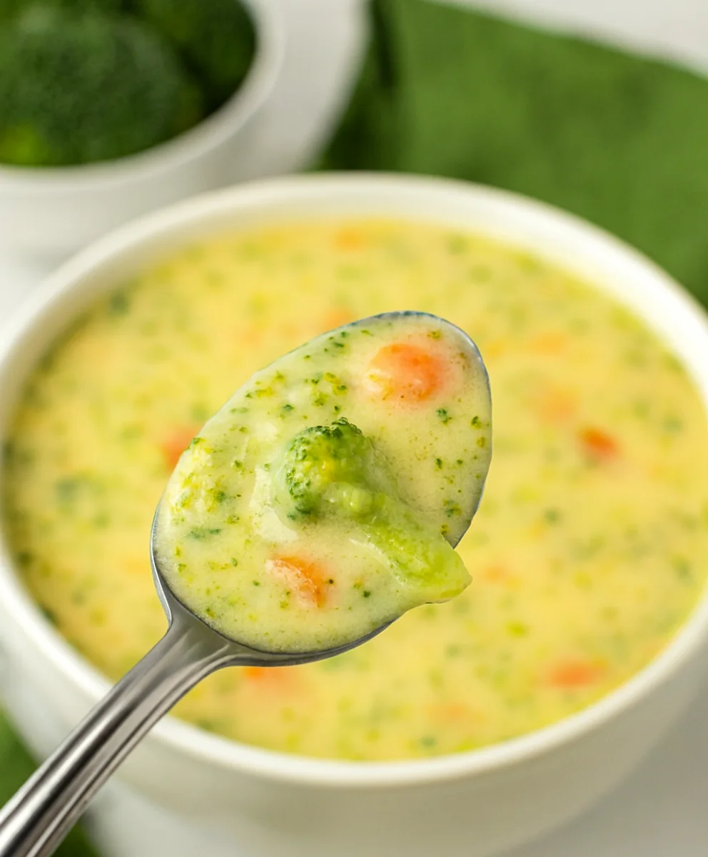 Nutritious High Protein Broccoli Cheddar Soup with Veggies