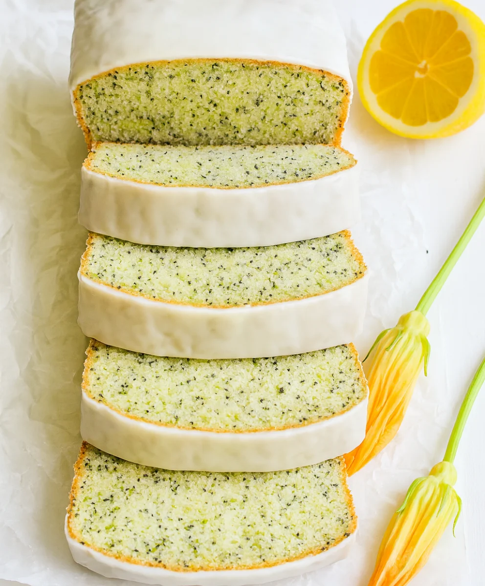 Ingredients for lemon poppy seed zucchini bread on a countertop