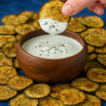 Healthy Snack of Low-Carb Ranch Zucchini Chips