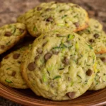 Soft zucchini cookies with chocolate chips and spices