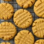 Soft Peanut Butter Cookies on a cooling rack