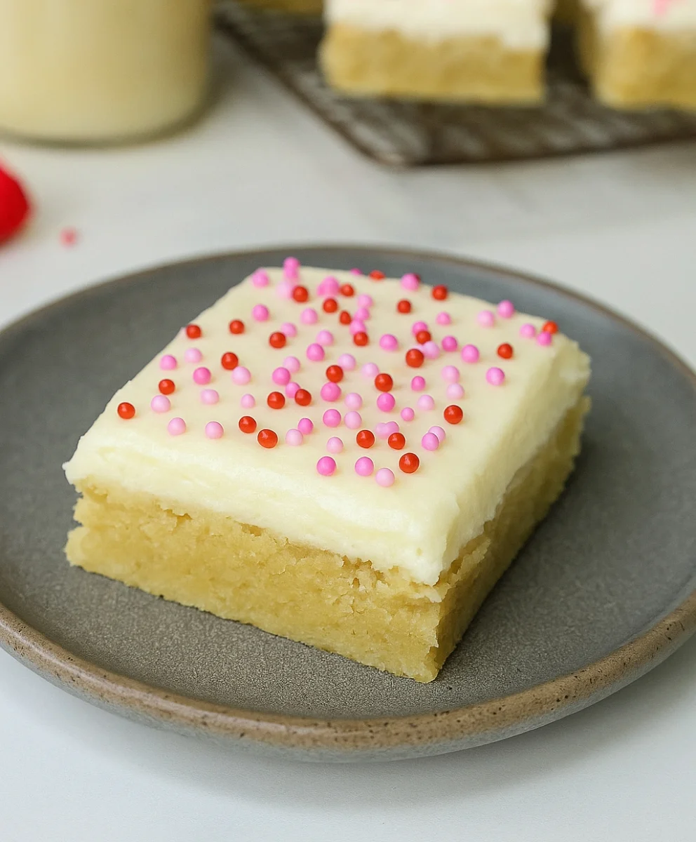Valentine's Day Almond Flour Sugar Cookie Bars