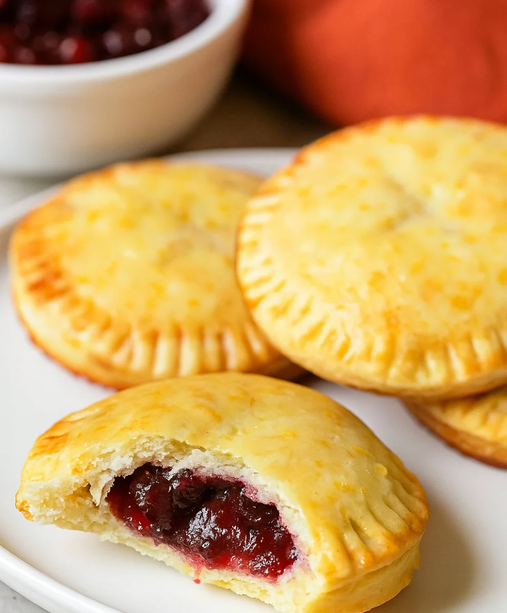 Easy cranberry hand pies with fresh cranberries and orange zest